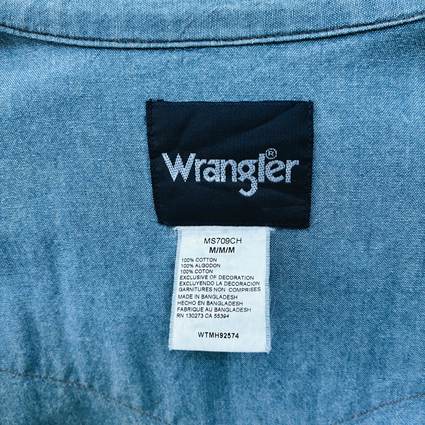 00s - WRANGLER WESTERN DENIM SHIRT - M