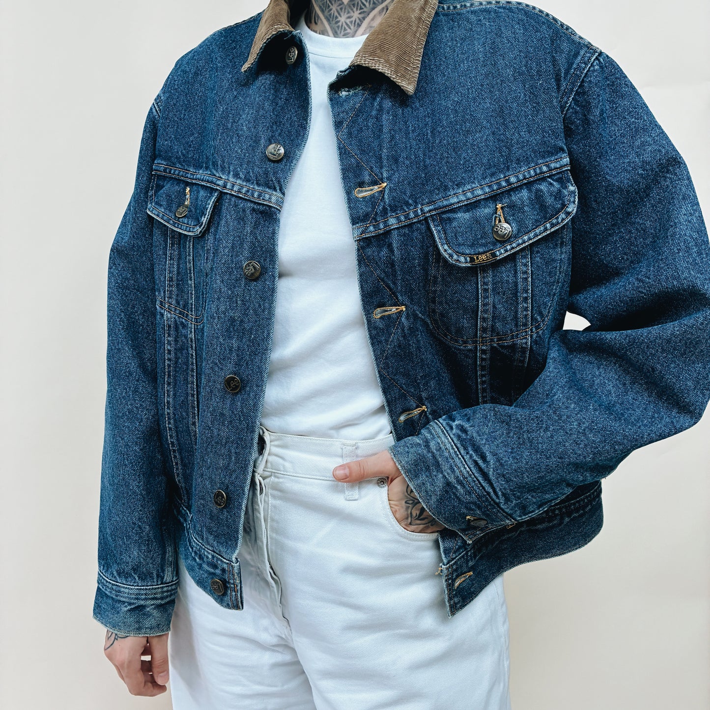 80s - CANADA LEE STORM RIDER BLANKET DENIM JACKET - M