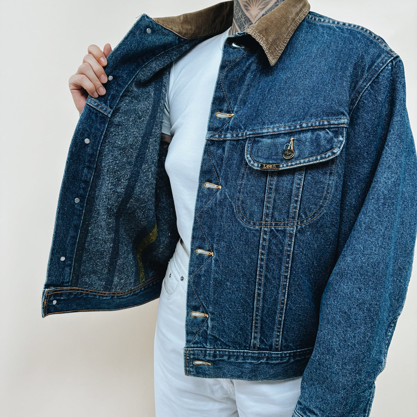 80s - CANADA LEE STORM RIDER BLANKET DENIM JACKET - M
