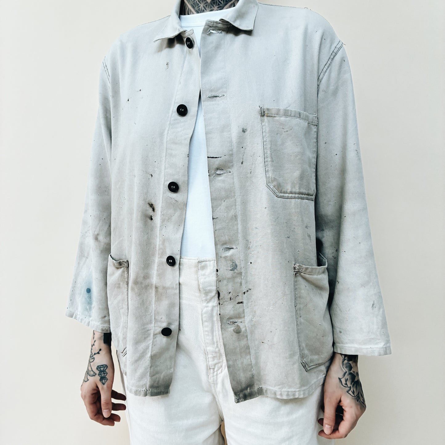 50s FRANCE - WORK JACKET DISTRESSED - M