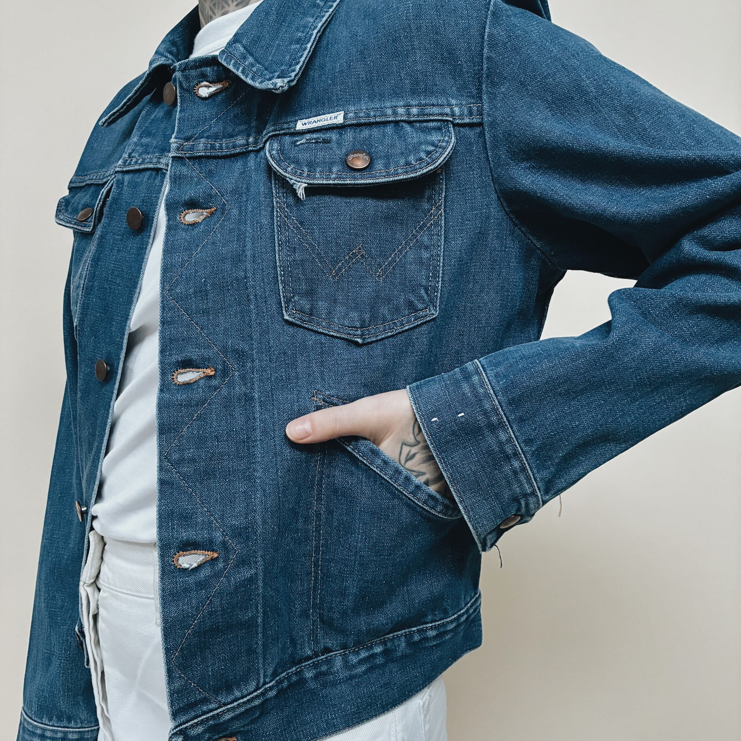 80s USA - WRANGLER NO FAULT DENIM JACKET - S