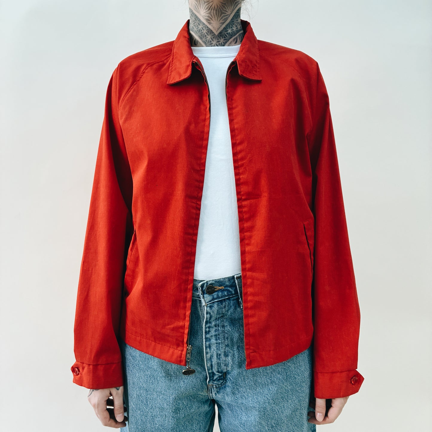 60-70s USA - CAMPUS RED SWING JACKET - L