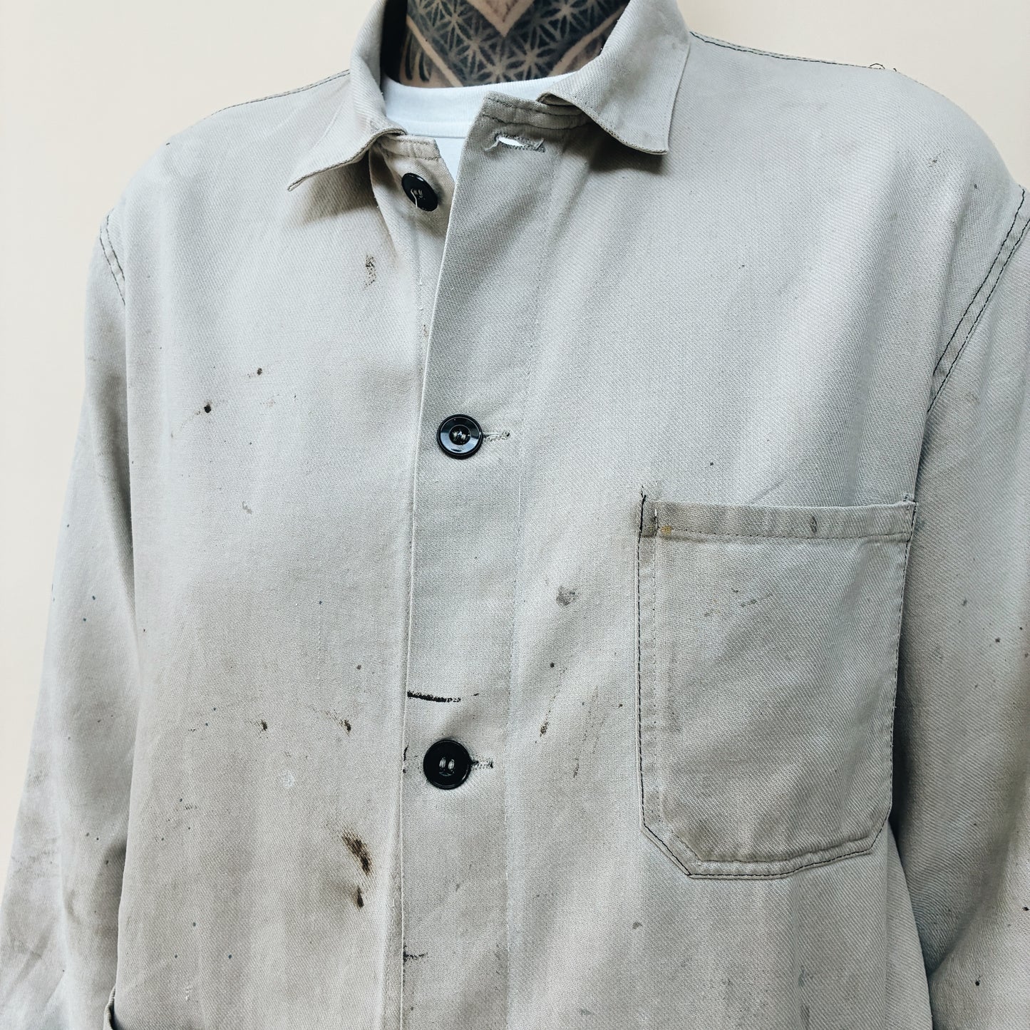 50s FRANCE - WORK JACKET DISTRESSED - M