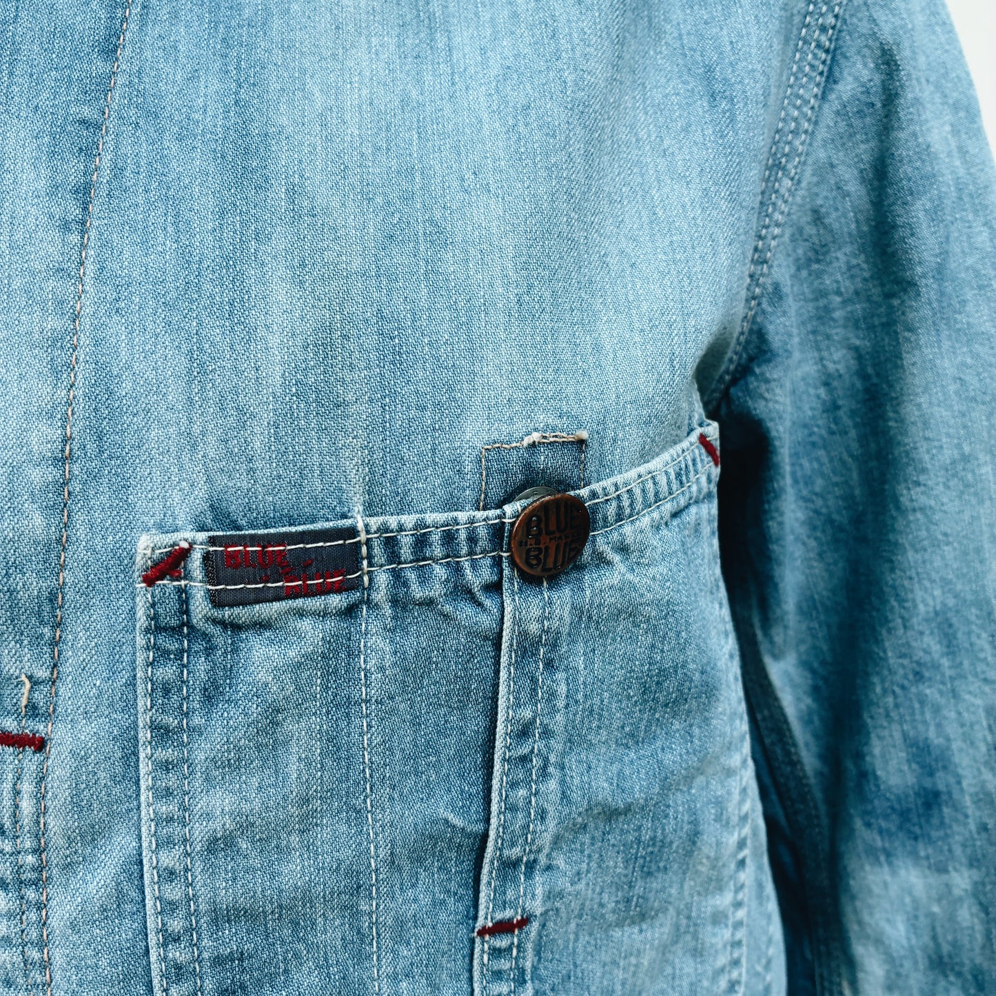 90s JAPAN - BLUE BLUE DENIM CHORE JACKET - M/L