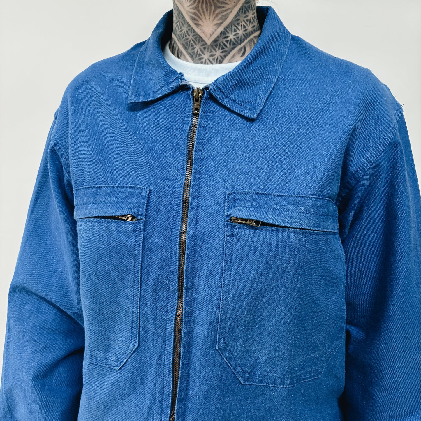 70s FRANCE - ZIP WORK JACKET - M