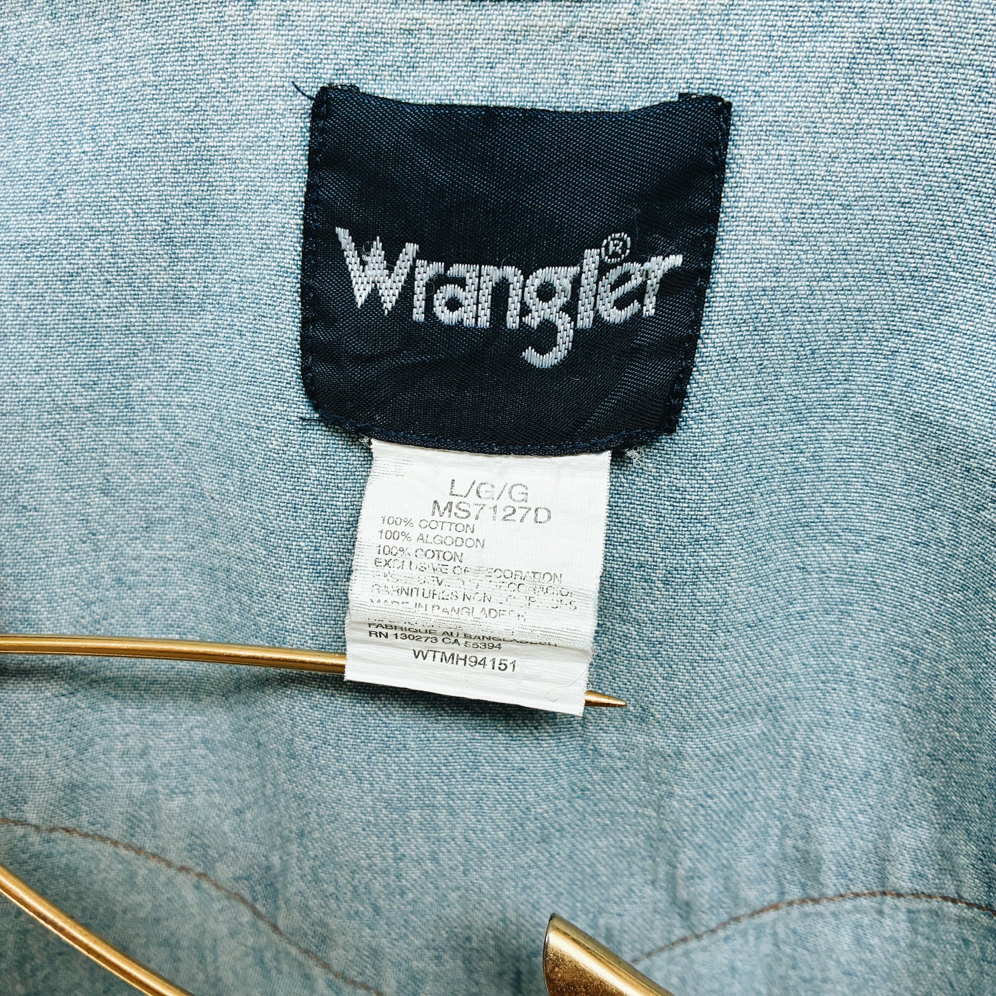 00s - WRANGLER WESTERN DENIM SHIRT - M