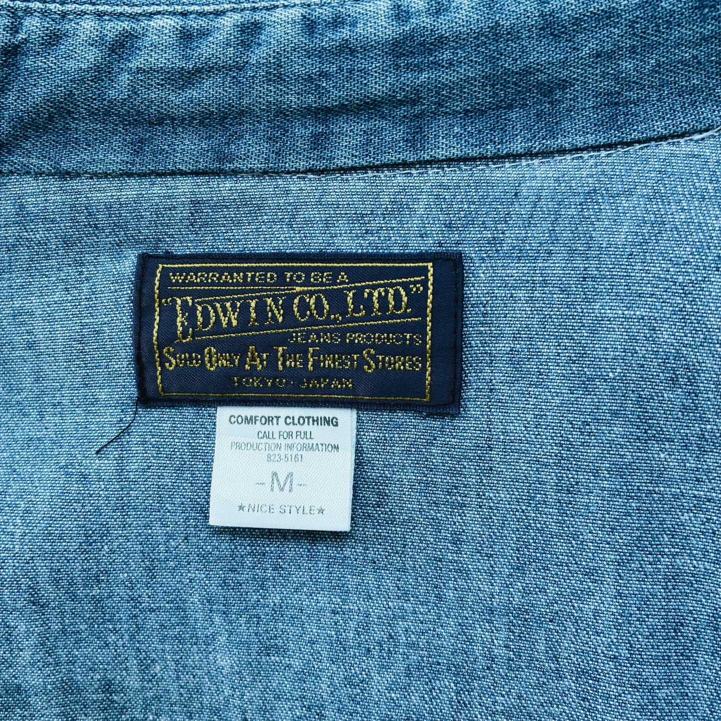 90s JAPAN - EDWIN DENIM WESTER SHIRT - M