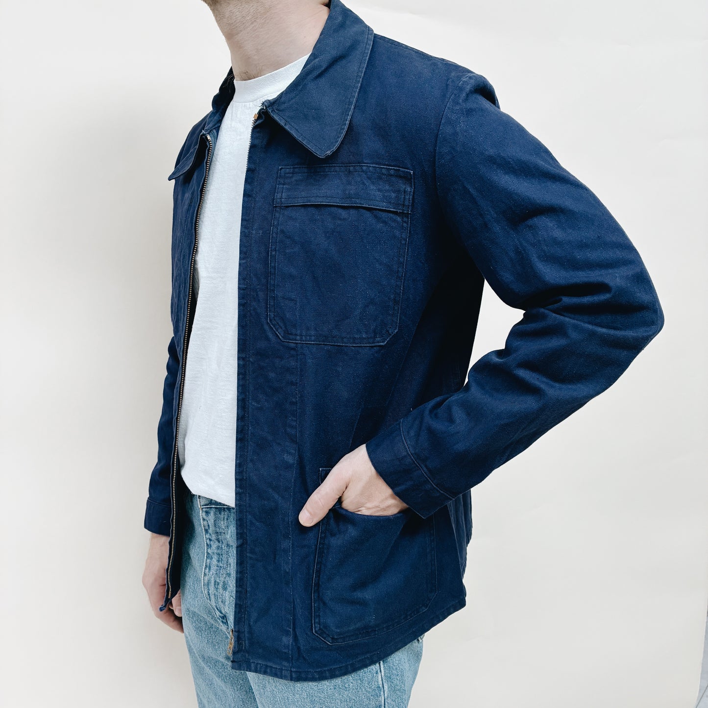 70s FRANCE - WORK JACKET - L