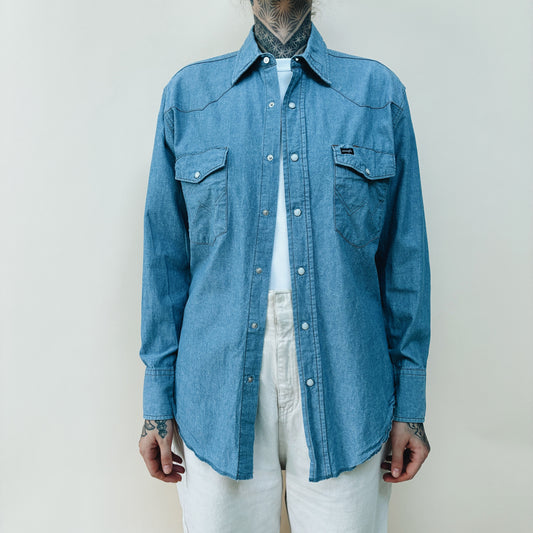 00s - WRANGLER WESTERN DENIM SHIRT - M