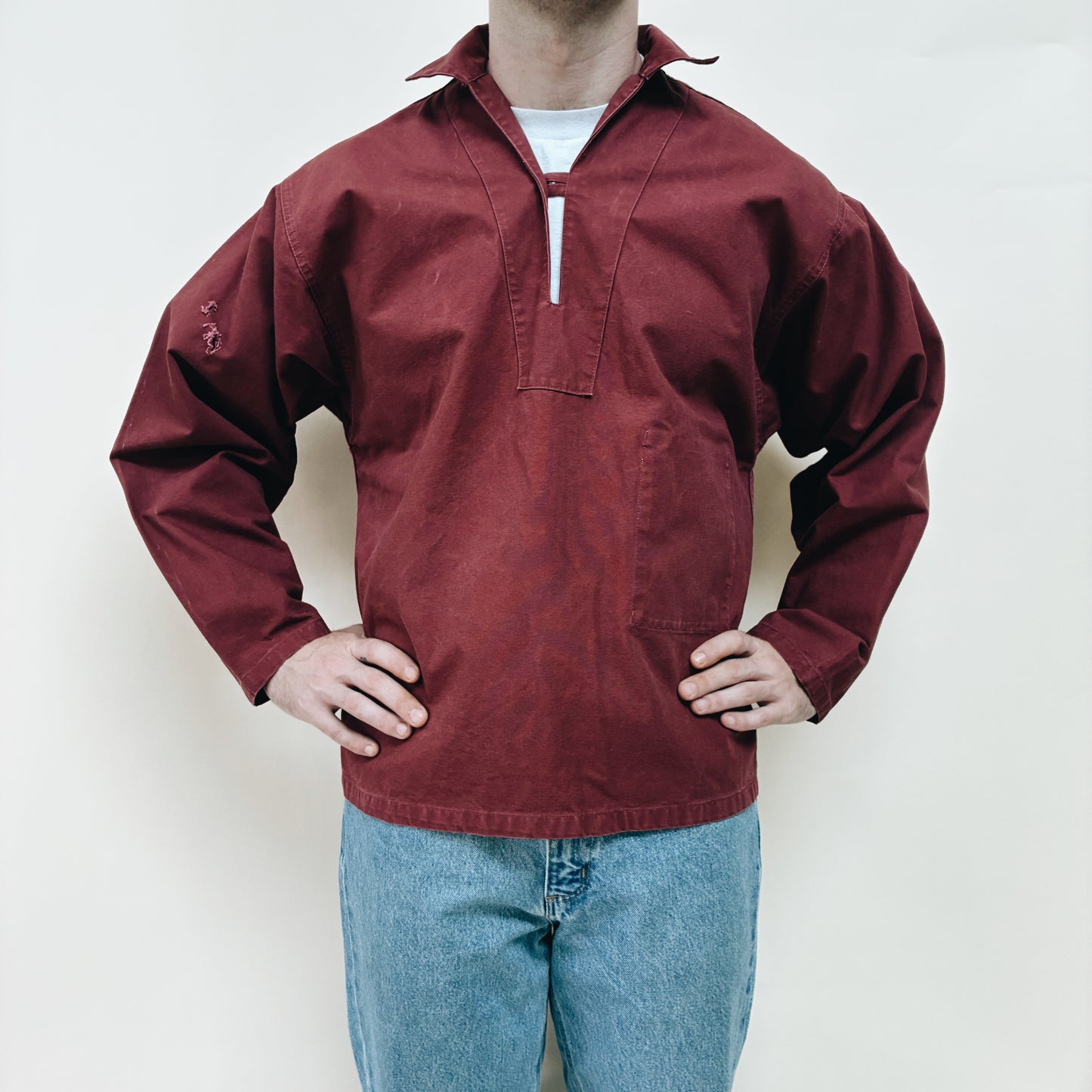 80s FRANCE - FISHERMAN SMOCK JACKET - L