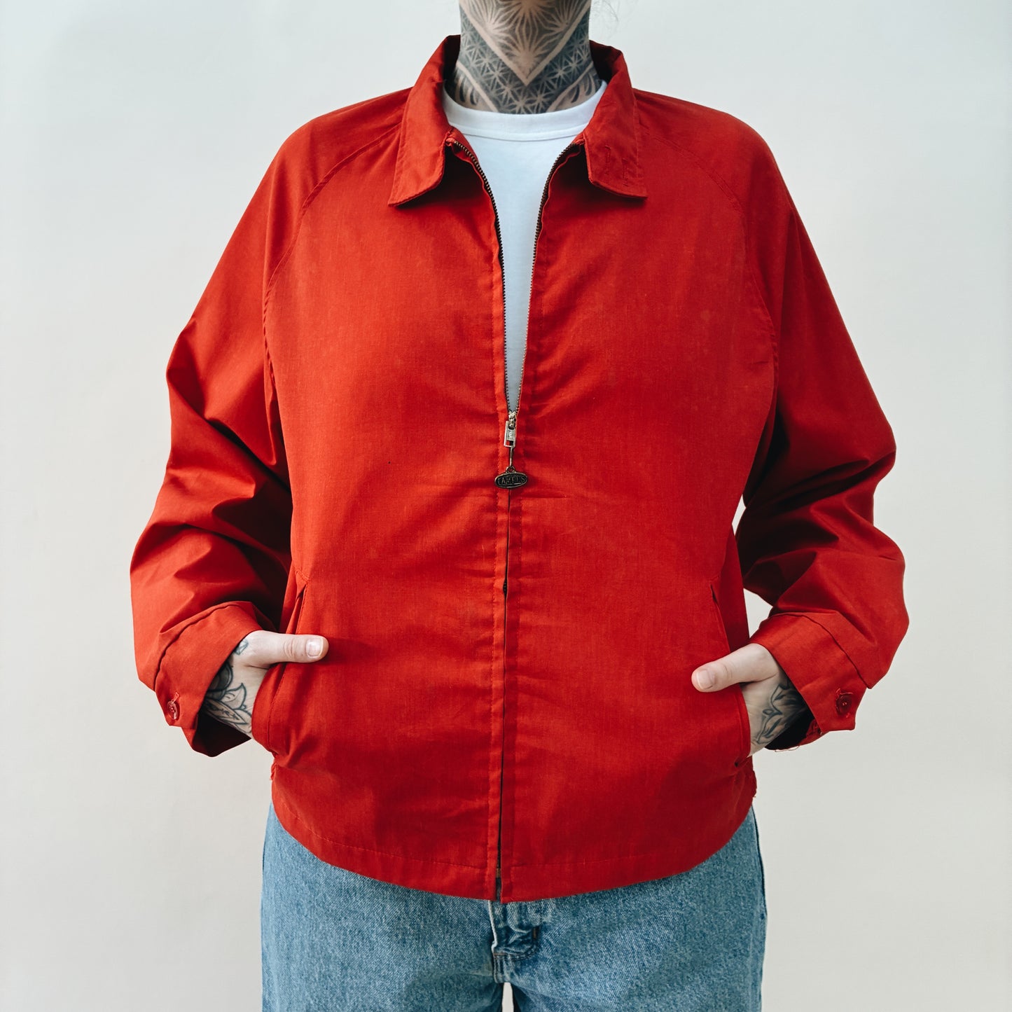 60-70s USA - CAMPUS RED SWING JACKET - L