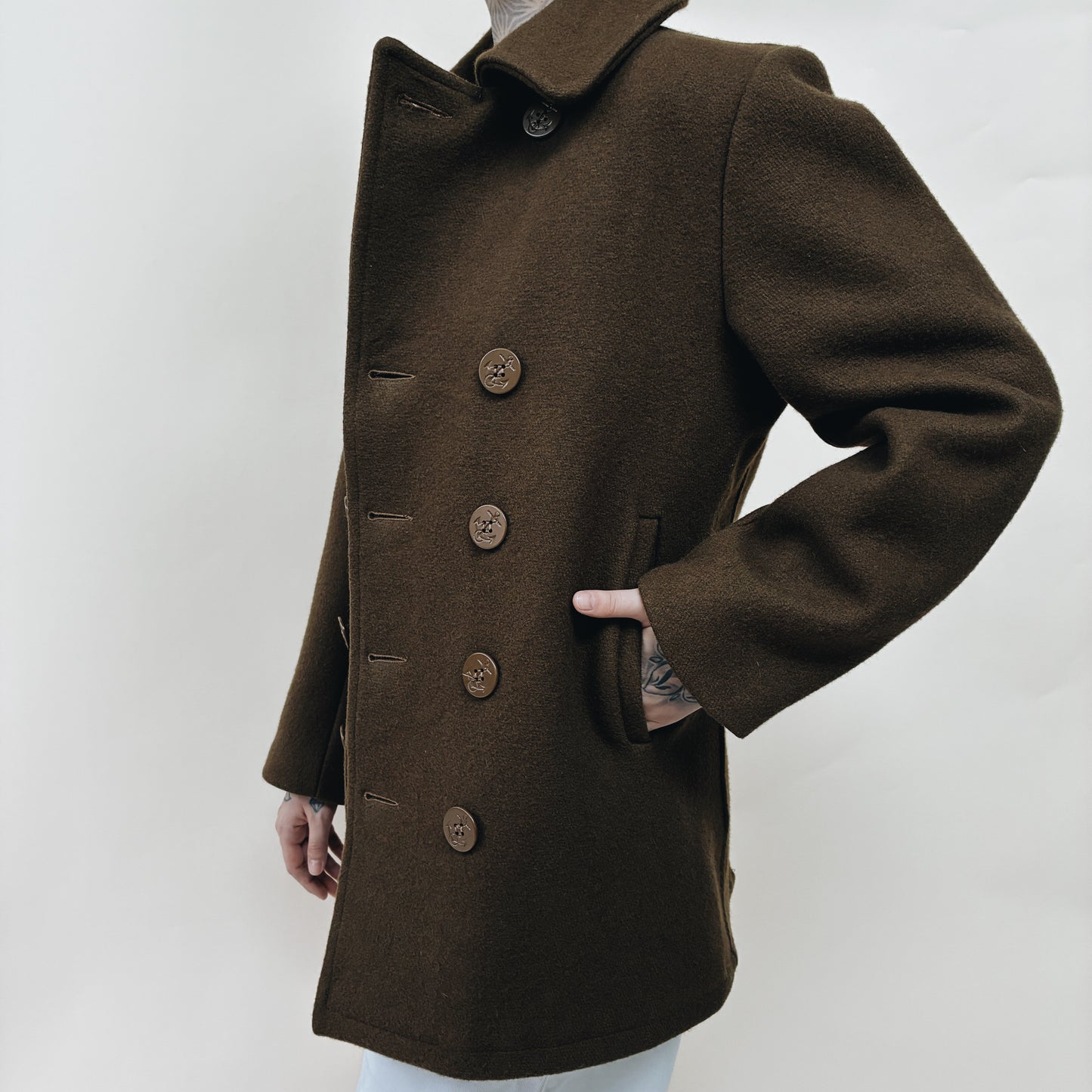 80s CANADA - DURO JAC by SCHOTT PEA COAT JACKET - S