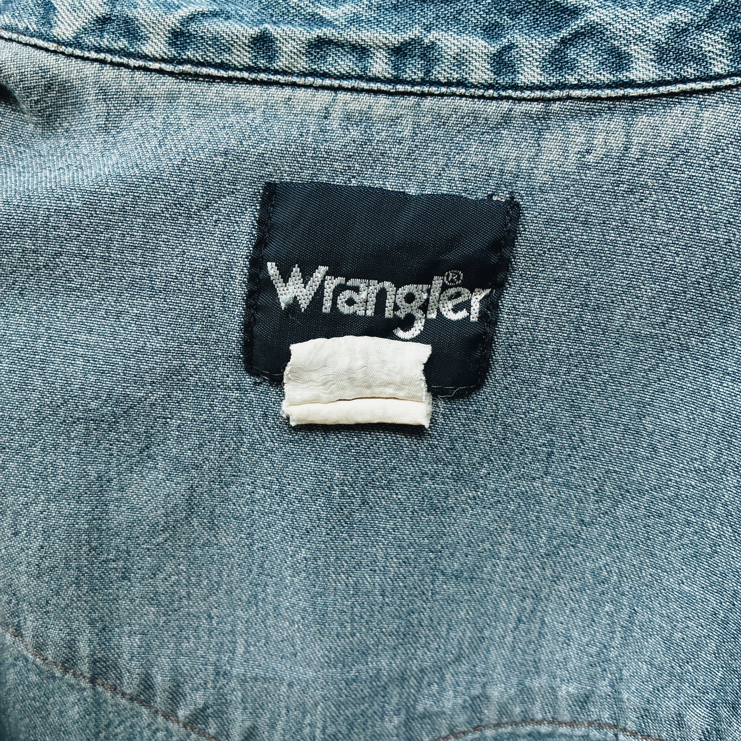 80s - WRANGLER WESTERN DENIM SHIRT - XL
