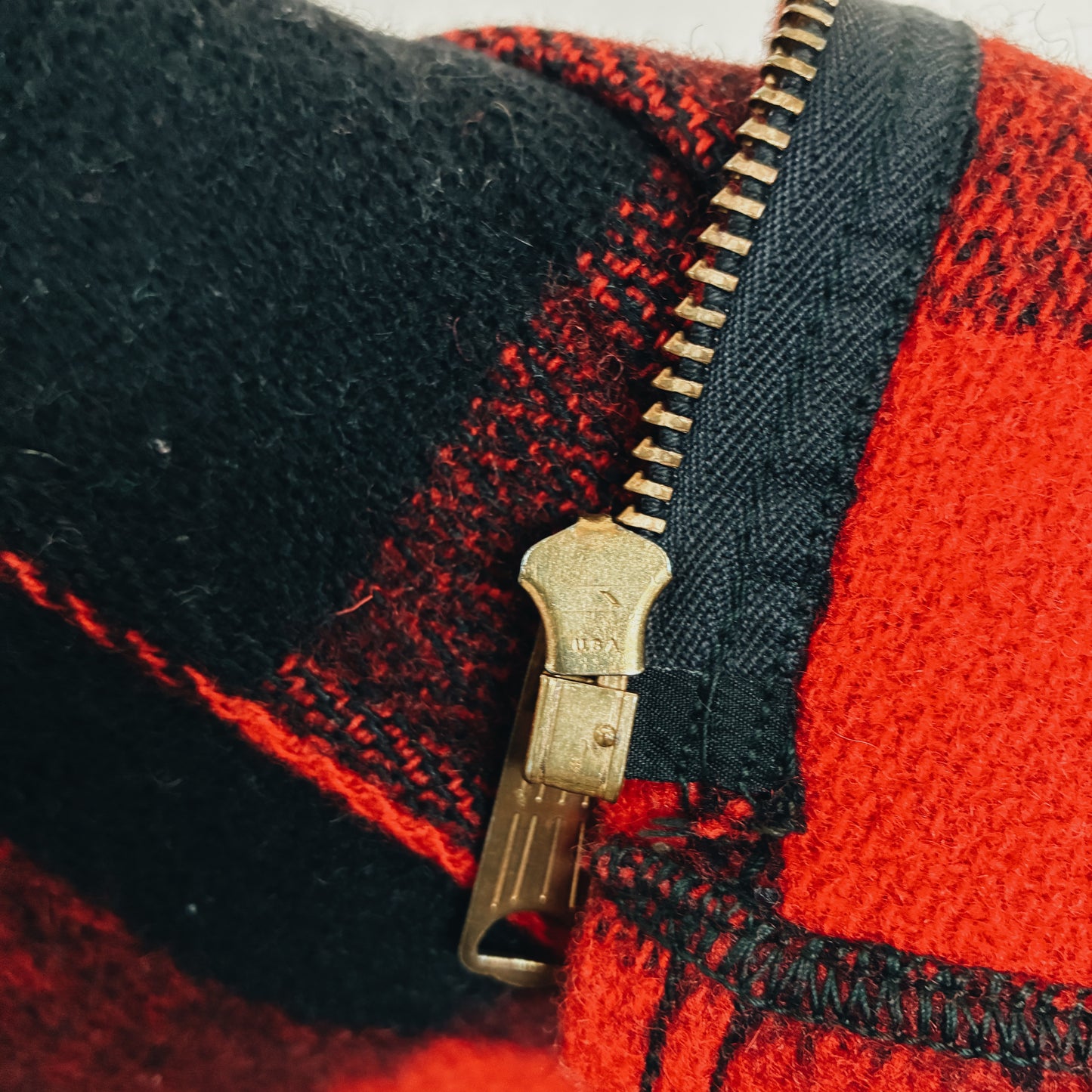 50s USA - WOOL BUFFALO PLAID JACKET - M