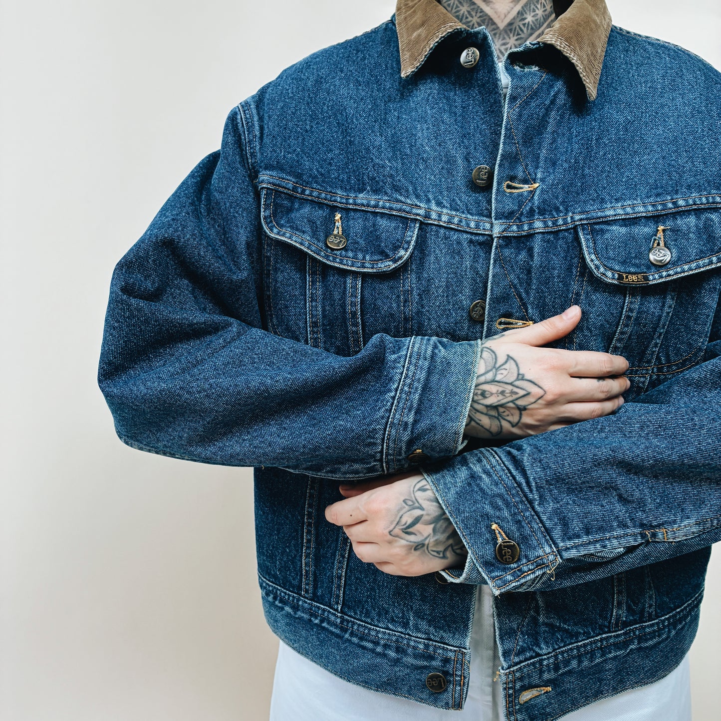 80s - CANADA LEE STORM RIDER BLANKET DENIM JACKET - M