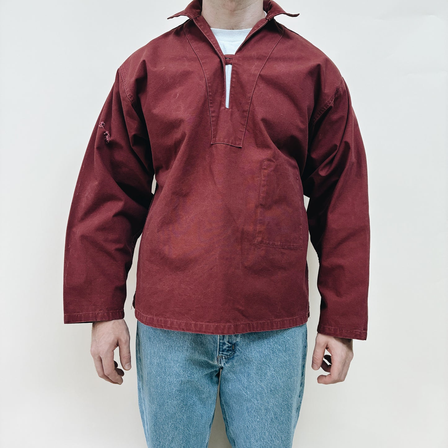 80s FRANCE - FISHERMAN SMOCK JACKET - L