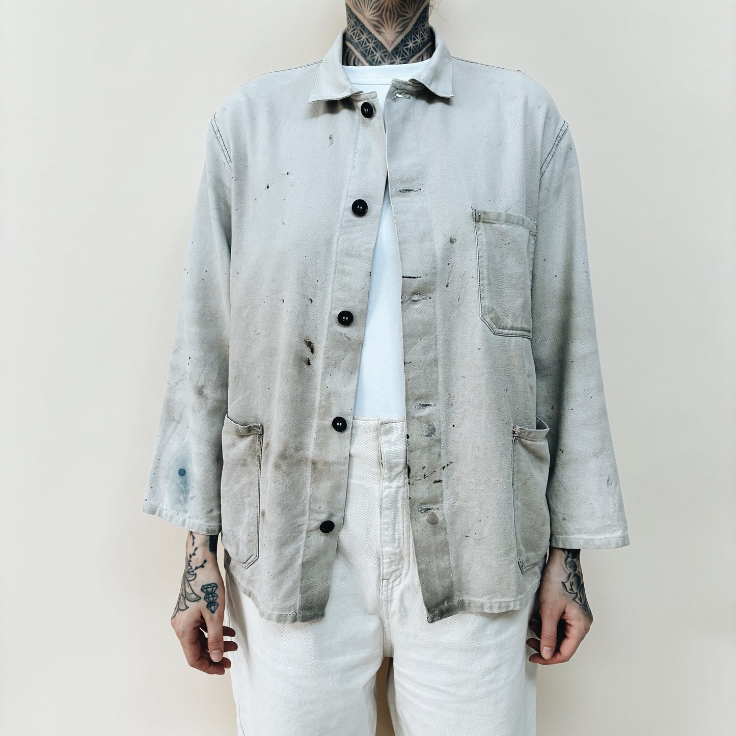 50s FRANCE - WORK JACKET DISTRESSED - M