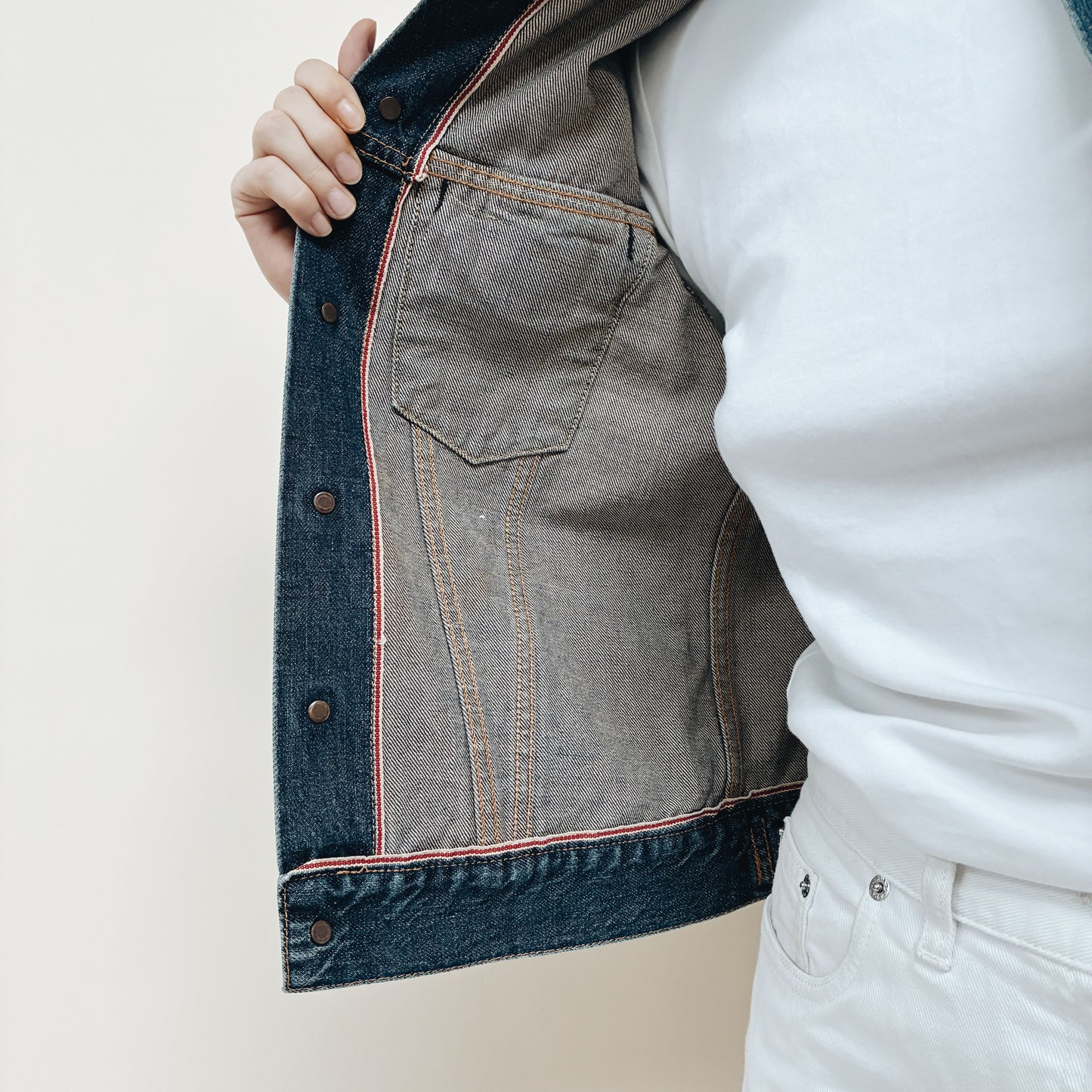 90s JAPAN - EDWIN 5550 SELVEDGE DENIM JACKET - S