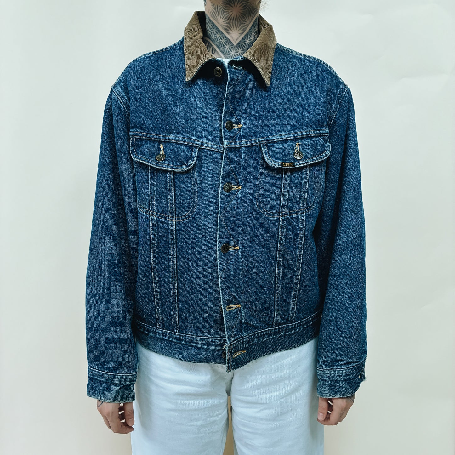 80s - CANADA LEE STORM RIDER BLANKET DENIM JACKET - M