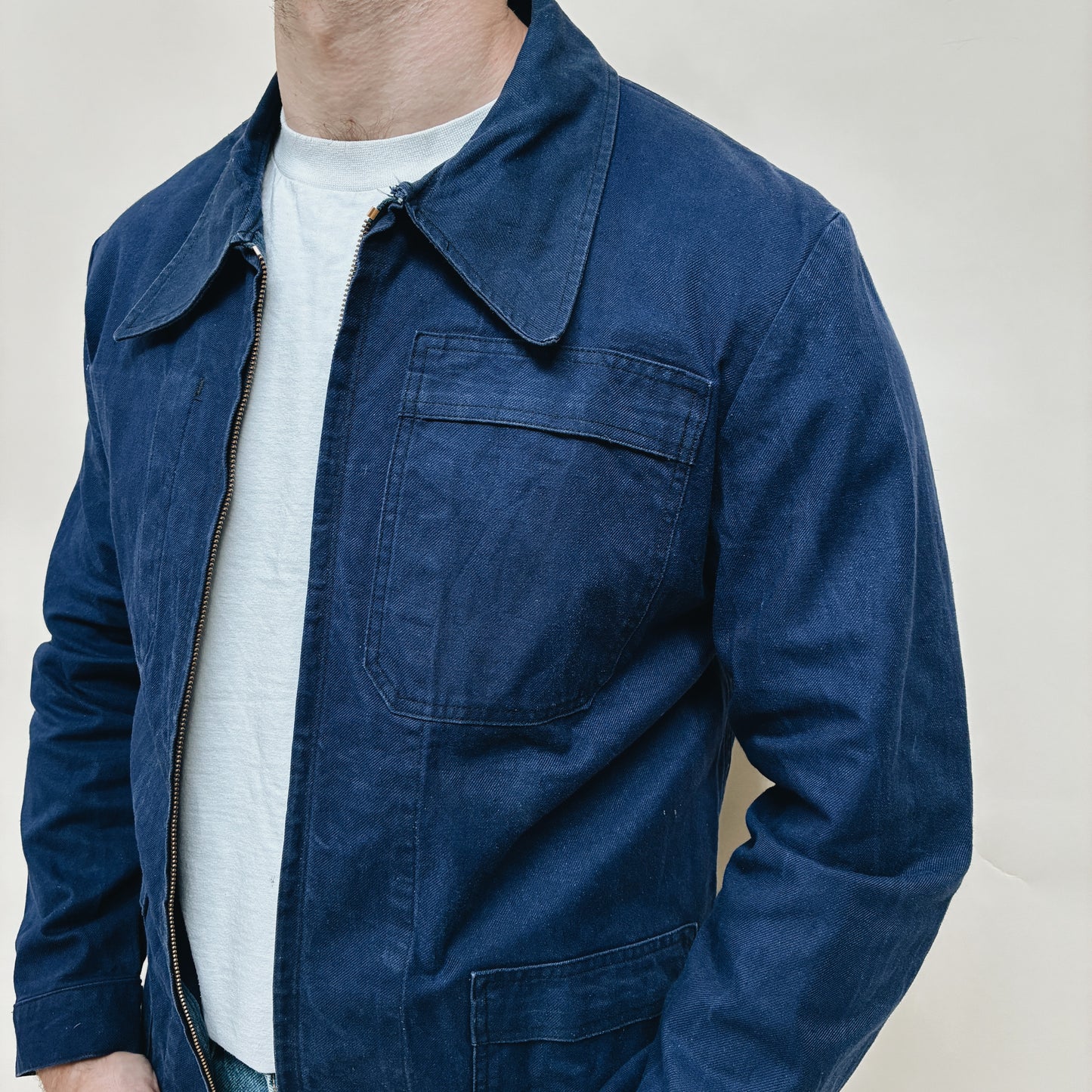 70s FRANCE - WORK JACKET - L