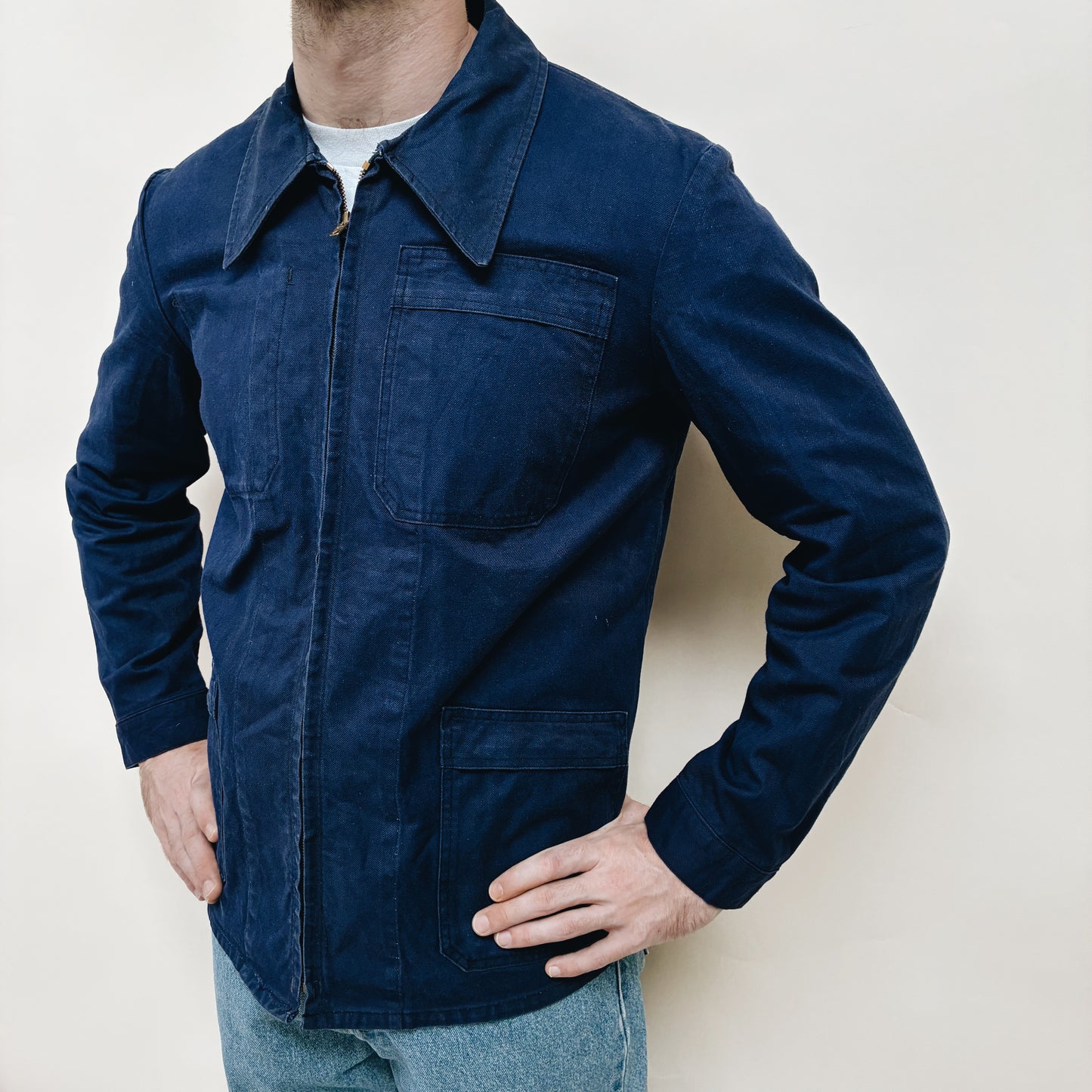 70s FRANCE - WORK JACKET - L