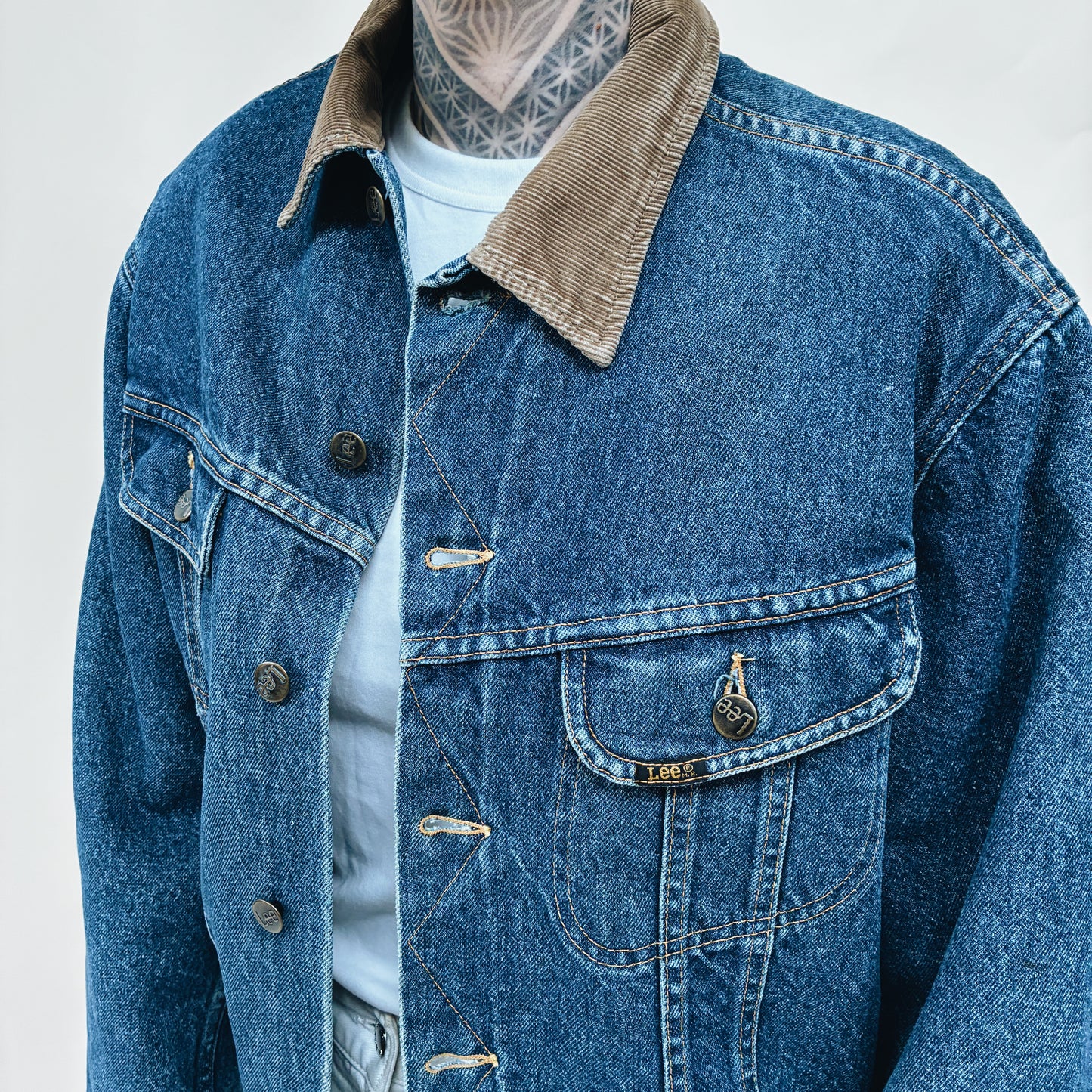 80s - CANADA LEE STORM RIDER BLANKET DENIM JACKET - M