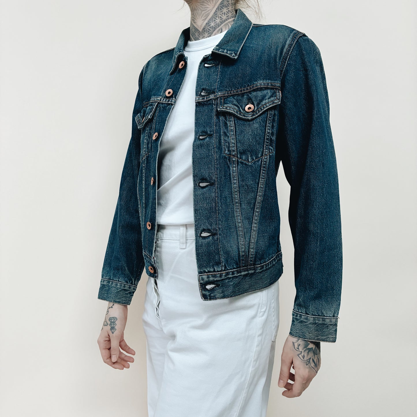 90s JAPAN - EDWIN 5550 SELVEDGE DENIM JACKET - S