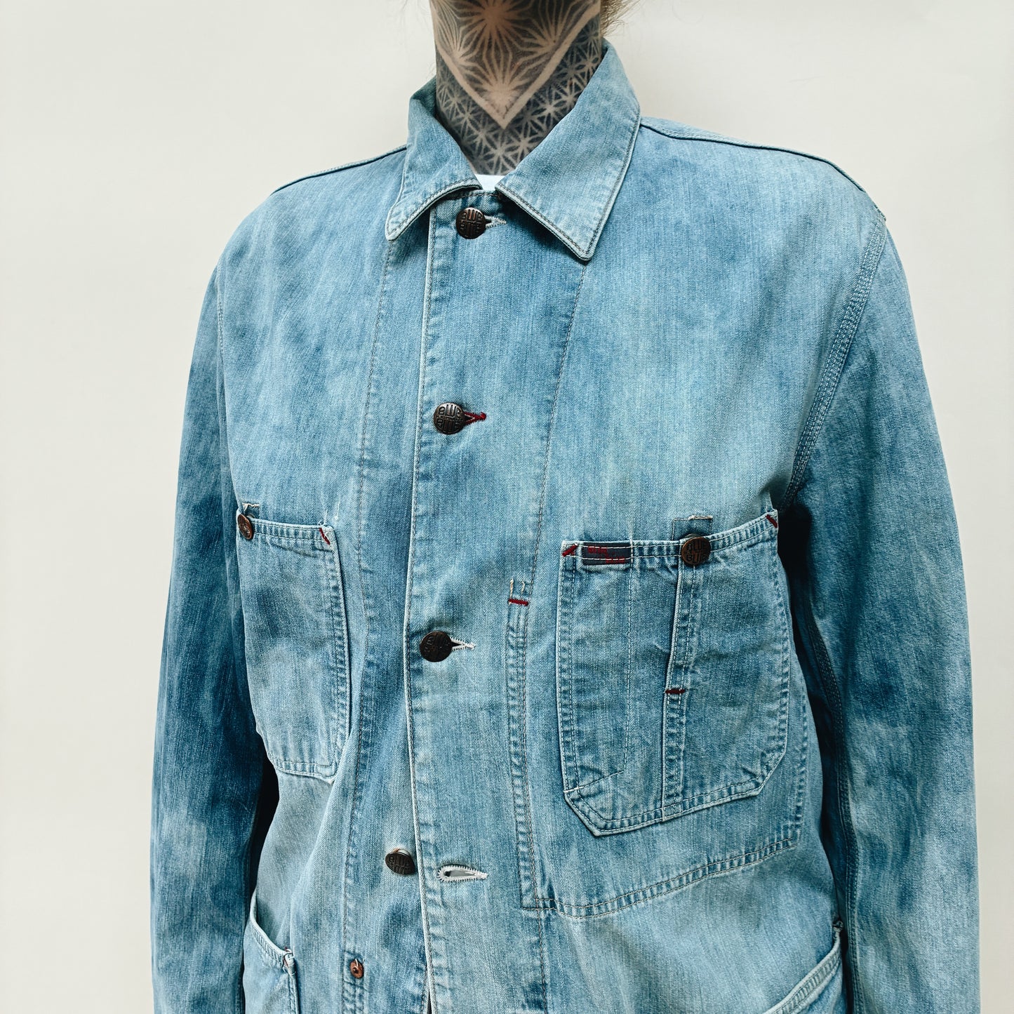 90s JAPAN - BLUE BLUE DENIM CHORE JACKET - M/L
