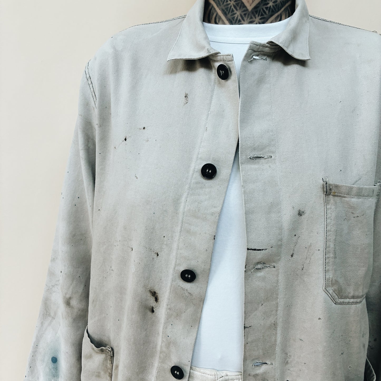 50s FRANCE - WORK JACKET DISTRESSED - M
