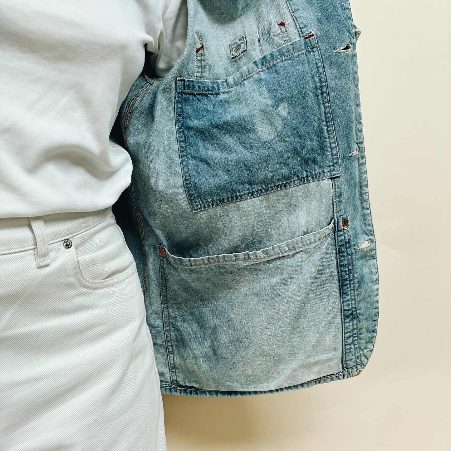 90s JAPAN - BLUE BLUE DENIM CHORE JACKET - M/L