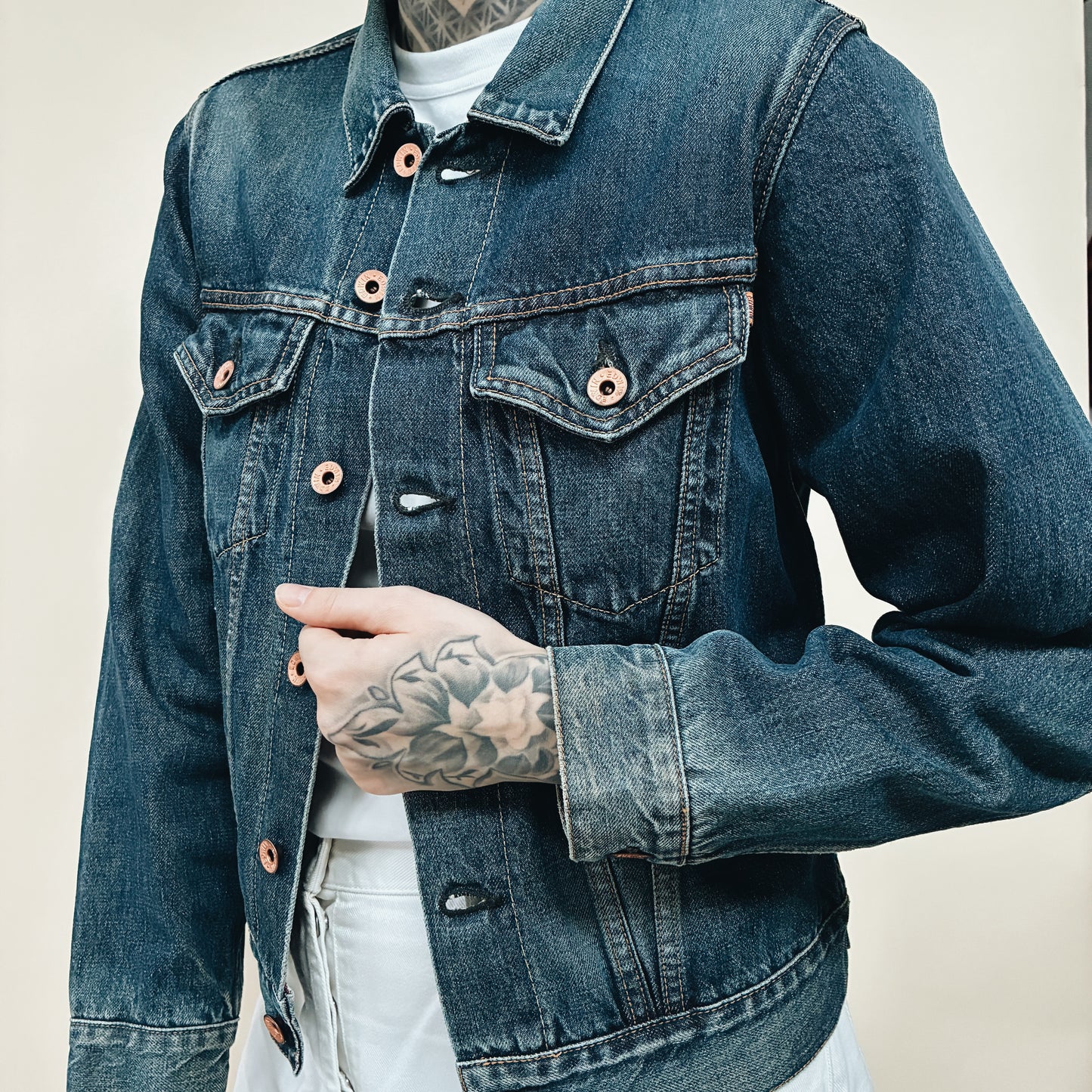 90s JAPAN - EDWIN 5550 SELVEDGE DENIM JACKET - S